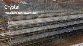  Presentation with concrete construction - Cool new PPT theme with construction receiving concrete for foundation backdrop and a gray colored foreground