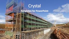  Presentation with concrete construction - Cool new slide set with construction receiving concrete for foundation backdrop and a teal colored foreground