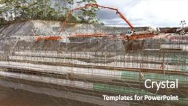  Presentation with foundation engineering construction - Amazing presentation theme having construction receiving concrete for foundation backdrop and a violet colored foreground