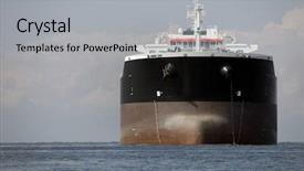  Presentation with canadian indigenous - Slide deck with large container ship - empty freighter anchored in canadian background and a light gray colored foreground