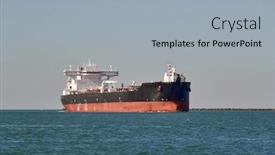  Presentation with tanker ship - Slide deck featuring large-crude-oil-tanker-ship background and a light gray colored foreground
