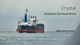  Presentation with tanker ship - Presentation design with large-crude-oil-tanker-ship background and a light gray colored foreground
