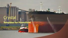  Presentation with tanker ship - PPT layouts with large-crude-oil-tanker-ship background and a tawny brown colored foreground