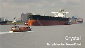  Presentation with tanker ship - Beautiful presentation design featuring large-crude-oil-tanker-ship backdrop and a gray colored foreground