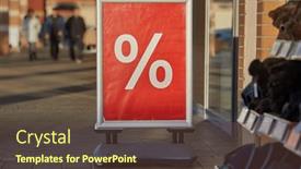  Presentation with sing - Slide deck having large-discount-sign-board and a tawny brown colored foreground