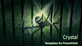  Presentation with spider - Beautiful PPT theme featuring spidervenom - large fake spider with spider backdrop and a tawny brown colored foreground