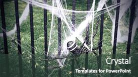  Presentation with spider - Audience pleasing PPT layouts consisting of spidervenom - large fake spider with spider backdrop and a tawny brown colored foreground