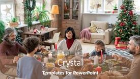  Presentation with generations - Presentation theme featuring large-family-consisting-of-three background and a coral colored foreground