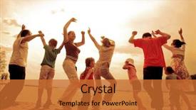  Presentation with family teens and children - Beautiful PPT theme featuring large family with children having backdrop and a red colored foreground