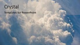  Presentation with sky blue - Presentation theme featuring large fluffy cloud relief details background and a  colored foreground