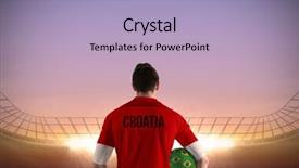 Presentation with football play diagram - Cool new PPT theme with championship jerseys - croatia football player holding ball backdrop and a  colored foreground