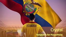  Presentation with football stadium - Amazing slide set having large football stadium under purple backdrop and a tawny brown colored foreground