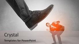  Presentation with stepping - Slides featuring large formal shoe stepping down background and a  colored foreground