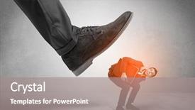  Presentation with stepping - Slide set enhanced with large formal shoe stepping down background and a  colored foreground