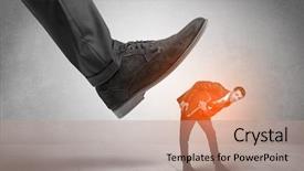  Presentation with stepping - PPT theme consisting of large formal shoe stepping down background and a  colored foreground