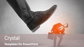  Presentation with stepping - Amazing slide set having large formal shoe stepping down backdrop and a  colored foreground