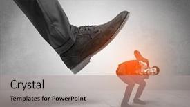  Presentation with stepping - Presentation design enhanced with large formal shoe stepping down background and a  colored foreground