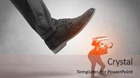  Presentation with stepping - Slide deck having large formal shoe stepping down background and a  colored foreground