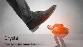  Presentation with stepping - Colorful presentation theme enhanced with large formal shoe stepping down backdrop and a light gray colored foreground