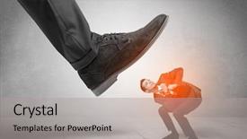  Presentation with stepping - Colorful PPT theme enhanced with large formal shoe stepping down backdrop and a light gray colored foreground