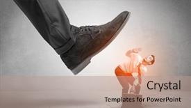  Presentation with stepping - Presentation theme consisting of large formal shoe stepping down background and a coral colored foreground