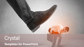  Presentation with stepping - Beautiful presentation theme featuring large formal shoe stepping down backdrop and a coral colored foreground