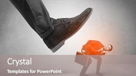  Presentation with stepping - Presentation design enhanced with large formal shoe stepping down background and a gray colored foreground