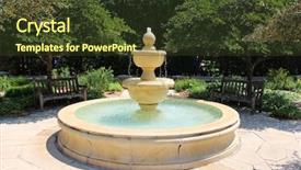  Presentation with park - Slides with large fountain in a park background and a tawny brown colored foreground