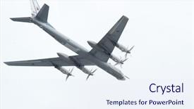  Presentation with missile - Cool new slide deck with large four-engine turboprop backdrop and a sky blue colored foreground