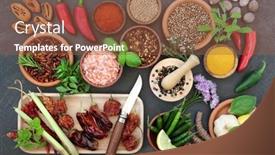  Presentation with slate - Cool new slides with large-fresh-and-dried-herb backdrop and a tawny brown colored foreground