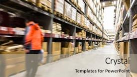  Presentation with furniture - Cool new PPT theme with large furniture warehouse backdrop and a soft green colored foreground