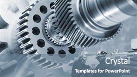  Presentation with machinery - PPT theme enhanced with large gear machinery axle background and a seafoam green colored foreground