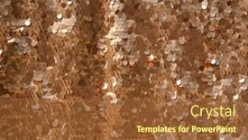 Presentation with blue curtain - Presentation theme consisting of large-gold-sequin-curtains-sequin and a tawny brown colored foreground