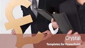  Presentation with shot - Presentation theme having large golden british pound background and a red colored foreground