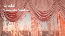  Presentation with golden light - Amazing theme having large golden curtain with spot light backdrop and a coral colored foreground