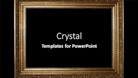  Presentation with clipping - Presentation theme consisting of large golden landscape frame isolated background and a black colored foreground