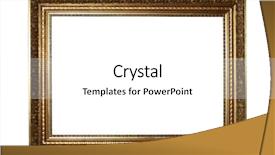  Presentation with frame - Presentation theme enhanced with large golden landscape frame isolated background and a white colored foreground