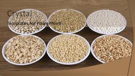  Presentation with food white - Slide set enhanced with large-grain-food-selection background and a coral colored foreground