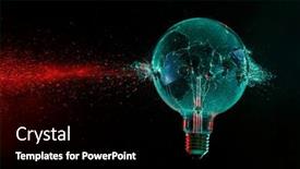  Presentation with bulb - Presentation theme with large-green-bulb-exploding background and a  colored foreground