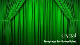  Presentation with light green - Presentation theme featuring large green curtain with spot background and a forest green colored foreground