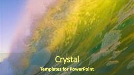  Presentation with ocean wave - Colorful PPT theme enhanced with large green wave breaks in ocean at sunset backdrop and a tawny brown colored foreground