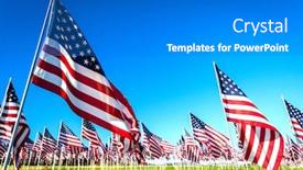  Presentation with veterans day - PPT layouts with large-group-of-american-flags background and a gray colored foreground