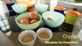  Presentation with cooking oil - Audience pleasing PPT layouts consisting of large-group-of-bowls backdrop and a tawny brown colored foreground