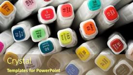  Presentation with group - Slide set enhanced with large-group-of-felt-tip background and a coral colored foreground