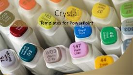  Presentation with group - Presentation design with large-group-of-felt-tip background and a yellow colored foreground