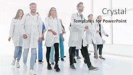  Presentation with group - Theme having large-group-of-paramedics-confidently background and a white colored foreground