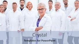  Presentation with coats - Cool new slide set with large-group-of-people backdrop and a light blue colored foreground