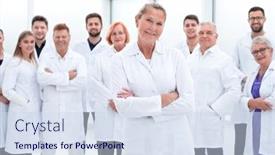  Presentation with coats - Presentation consisting of large-group-of-people background and a sky blue colored foreground