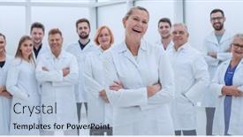  Presentation with coats - Presentation theme with large-group-of-people background and a light blue colored foreground