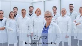  Presentation with coats - Presentation theme consisting of large-group-of-people background and a light blue colored foreground